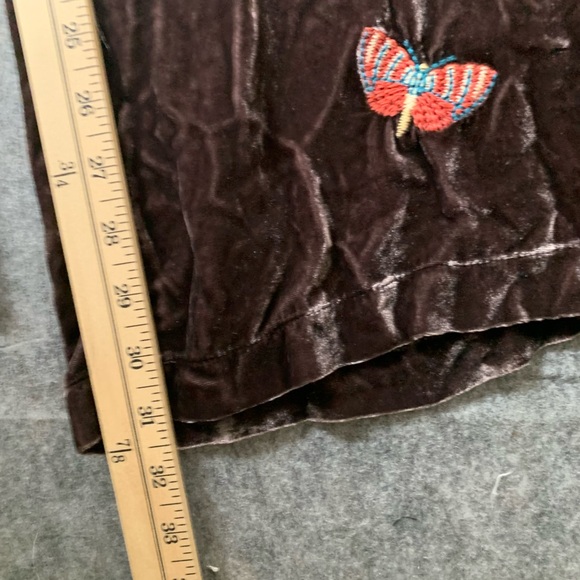 JOHNNY WAS Size XXL Embroidered Velvet Floral Wide Leg Coordinating PullOn Pants - Picture 6 of 12